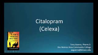 CC How to Pronounce citalopram Celexa Backbuilding Pharmacology [upl. by Enirak]