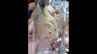 Glass Etching with color [upl. by Rialcnis]