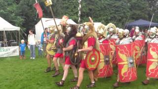 Roman Reenactment at the Amphitheatre in Caerleon Marching In [upl. by Cheng410]