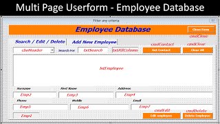 Multi Page Userform – Employee Database [upl. by Rosabel]