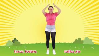 Head Shoulders Knees amp Toes in Spanish  by Native Speaker  Cabeza Hombros Rodillas y Pies [upl. by Burnard]