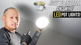 How To Install Pot Lights In Living Room Ceiling  Thin Recessed LED Dimmable Lights For Beginners [upl. by Emirak333]