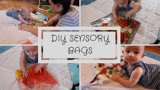 DIY EASY SENSORY BAGS  46 Month Olds  Raising Roy [upl. by Ciapas]