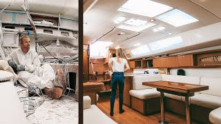 turning SALVAGE BOAT into our TINY HOME  Expedition Evans 33 [upl. by Nils]