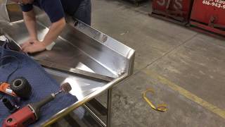 stainless steel fabrication miter seam finishing [upl. by Sandell]