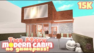 15K No Gamepass Cozy Two Story Cabin  TUTORIAL  Bloxburg [upl. by Aztin]