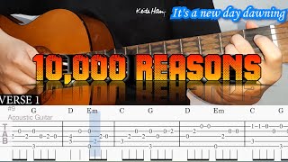 10000 REASONS  Matt Redman  Fingerstyle Guitar Tutorial TAB  Chords  Lyrics [upl. by Monson]