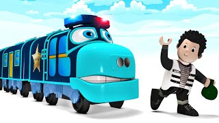 Police car race for children Sergeant Cooper Police for children Cartoon Police officer Policeman [upl. by Anitra]