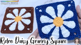 CROCHET “Retro Daisy” Granny Square  Tutorial [upl. by Wood]