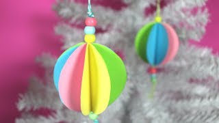 How to Make an Easy Paper Bauble  Christmas Crafts for Kids [upl. by Afihtan]