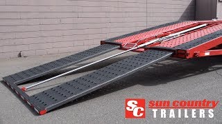 Sun Country Hydraulic Ramp  Commercial Car Haulers [upl. by Eremehc]