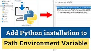 How to Add Python Installation location to Path Environment Variable in Windows Laptop Computer [upl. by Reid371]