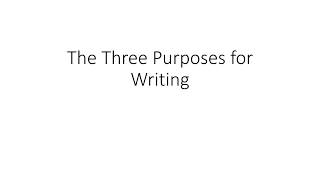 The Three Purposes for Writing [upl. by Pickard]