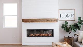 DIY Shiplap Electric Fireplace Build with Mantel  HGG Home Series [upl. by Llerraf]