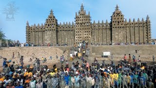 Festival at the Grand Mosque of Djenné  We Clothe the Mosque Every Year to Protect It [upl. by Navillus841]