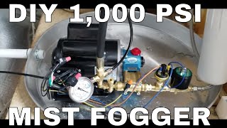 DIY High Pressure Misting System 1000 PSI CAT Pump Commercial Mushroom Farm Humidification [upl. by Nifares]