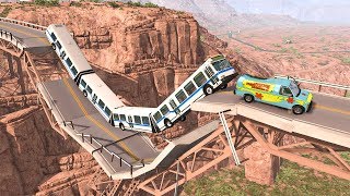 Collapsing Bridge Pileup Car Crashes 27  BeamNG DRIVE  SmashChan [upl. by Harbison183]