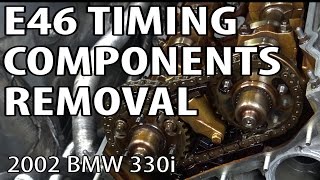 BMW E46 Timing Components Removal DIY m54rebuild 7 [upl. by Wilkinson]