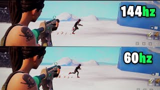 Watch This Video BEFORE Buying a 144Hz Monitor  Slow motion Comparison 144Hz vs 60Hz Fortnite [upl. by Cherrita]