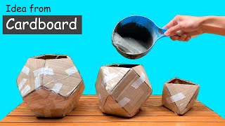 💎Interesting Ideas from Cement  Beautiful pots from Cardboard [upl. by Reeher143]