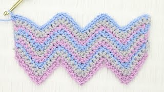 Simple Chevron Crochet Stitch Tutorial [upl. by Travax]