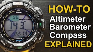 How to use Altimeter Barometer and Compass  Explained [upl. by Aleicarg722]