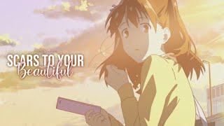 AMV  Scars To Your Beautiful French Version Lyrics [upl. by Enyawad60]