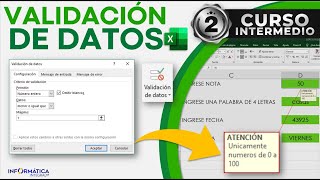 CÓMO VALIDAR DATOS EN EXCEL Nueva Versión [upl. by Thissa]