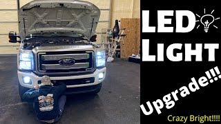 LED Headlight Upgrade On Ford F250 [upl. by Kciv]