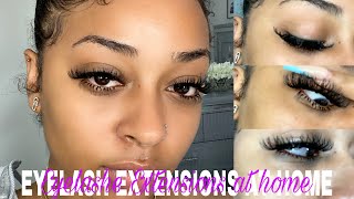 DIY LASH EXTENSIONS AT HOME  BEGINNER FRIENDLY  Assalaxx [upl. by Nnaxor]