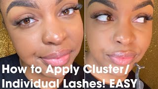 SUPER EASY IndividualCluster Lash Application Tutorial [upl. by Onihc]