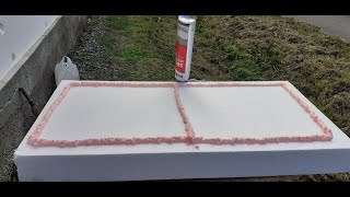 Lipire polistiren pe osb lemn Gluing polystyrene wood Encolado madera Incollare polistirolo legno [upl. by Ermengarde827]