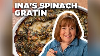 Ina Gartens Spinach Gratin  Barefoot Contessa  Food Network [upl. by Siravart]