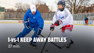 1vs1 KEEP AWAY Battles  iTrain Hockey Offensive  Defensive Training Intensive 1 [upl. by Bendicty]