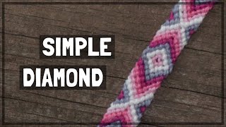 Simple Diamond Friendship Bracelet Tutorial CC [upl. by Odawa]