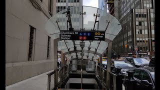 MTA NYC Subway Train Tour  Park PlaceChambers StreetWorld Trade CenterCortlandt Street [upl. by Macleod]