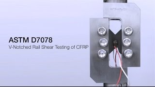 ASTM D7078 VNotched Rail Shear Testing of CFRP [upl. by Malita]