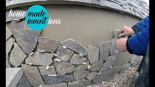 How to Install Natural Stone  DIY stone facing [upl. by Kwei854]