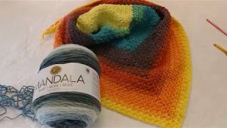 Mini Bean Shawl using Mandala yarn [upl. by Derna]