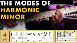 Demonstrating The Modes of Harmonic Minor MUSIC THEORY  SCALES [upl. by Odnala192]