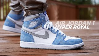 Air Jordan 1 HYPER ROYAL Review amp On Foot [upl. by Seyler]