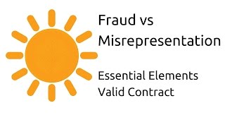 Fraud vs Misrepresentation  Other Essential Elements of a Valid Contract  CA CPT  CS amp CMA [upl. by Kramnhoj]