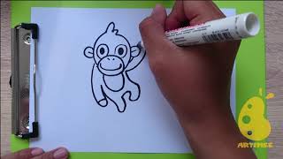 How to Draw Baby Orangutan [upl. by Hgalehs]