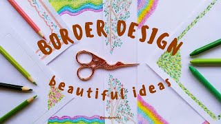 17 PAPER BORDER DESIGNS to draw ✨ Simple FRONT PAGE and PROJECT FILE decoration ideas [upl. by Mmada476]