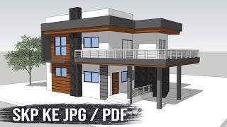 Cara Mengubah Gambar Sketchup ke JPG atau PDF  Export Sketchup [upl. by Quickman259]