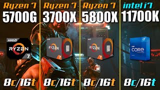 Ryzen 7 5700G vs i711700K vs Ryzen 7 5800X vs Ryzen 7 3700X [upl. by Akeryt]