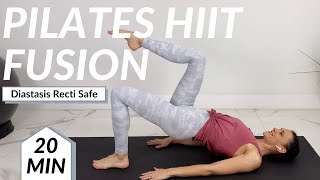 Postnatal Pilates HIIT Workout  20 Minute Postpartum Workout Cardio  Toning [upl. by Tehcac]