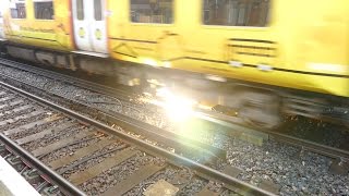 Merseyrail 507 009 making arcs at Birkdale station [upl. by Ahsinod800]