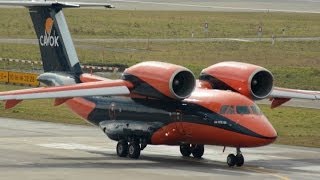 Cavok Air Antonov74 taxiing and take off at ZRH [upl. by Yedsnil]