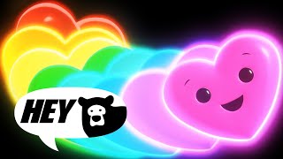 Hey Bear Sensory  Happy Hearts Disco  Dance Video with Funky Music [upl. by Lane349]